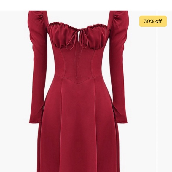House of CB M Burgundy Midi Dress - Picture 4 of 6